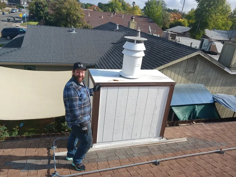 Multi-flue stack checked with the cap in place